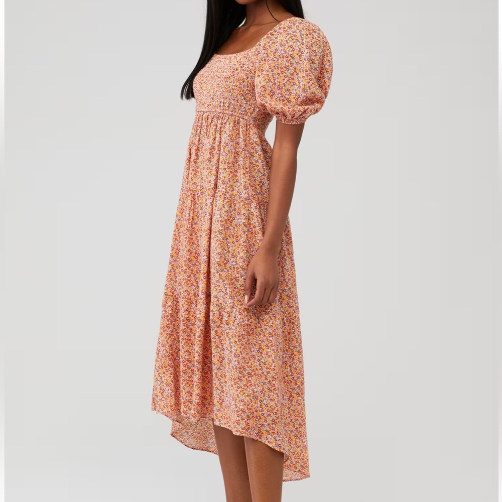 MINKPINK size Small Morwell midi peasant floral midi‎ dress